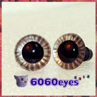 1 Pair 12mm/15mm/18mm Silver Tiger Hand Painted Plastic eyes, Safety eyes, Animal Eyes, Round eyes